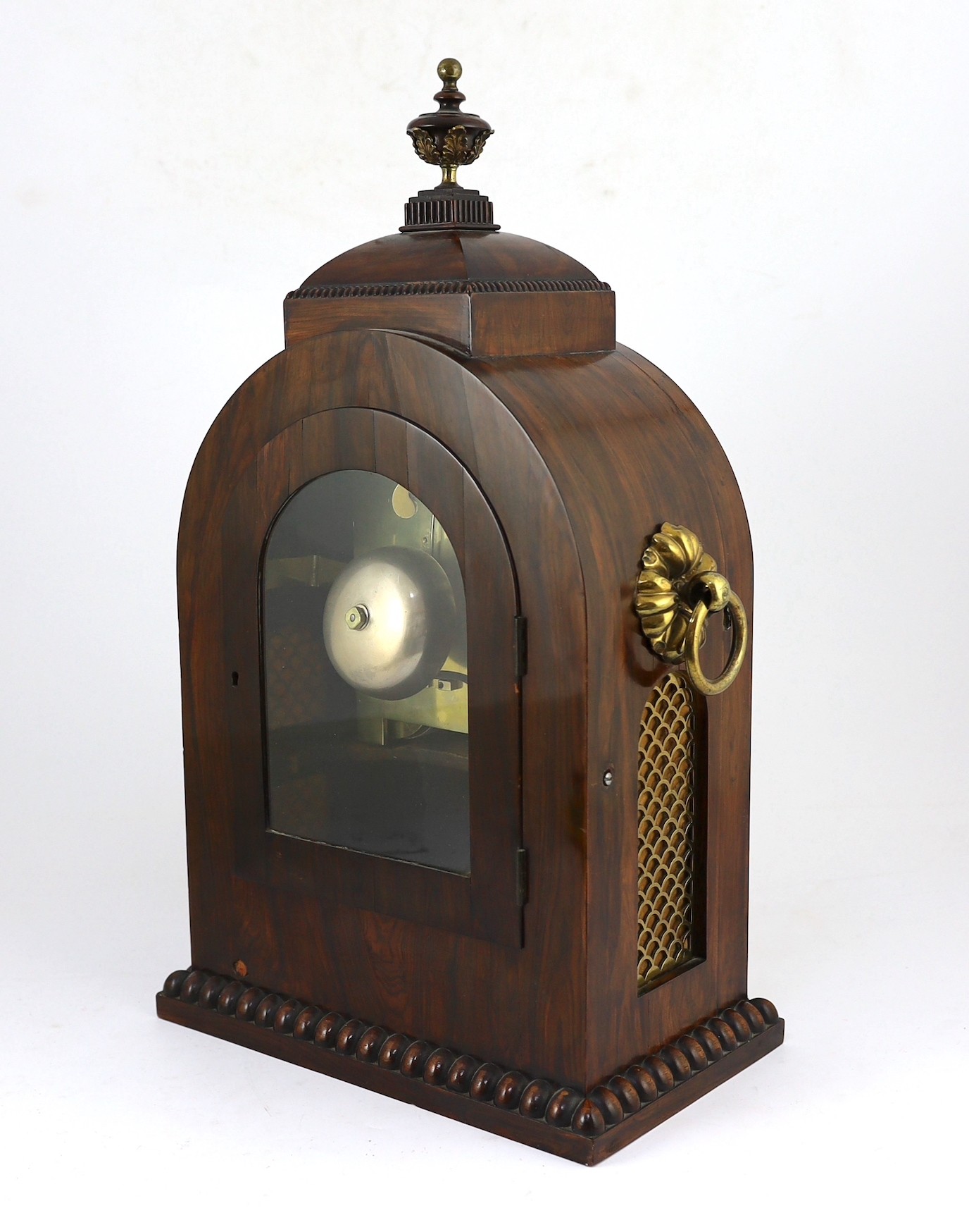 Davies & Napper. A Regency cut brass inlaid rosewood bracket clock, width 32cm depth 19cm height 55cm